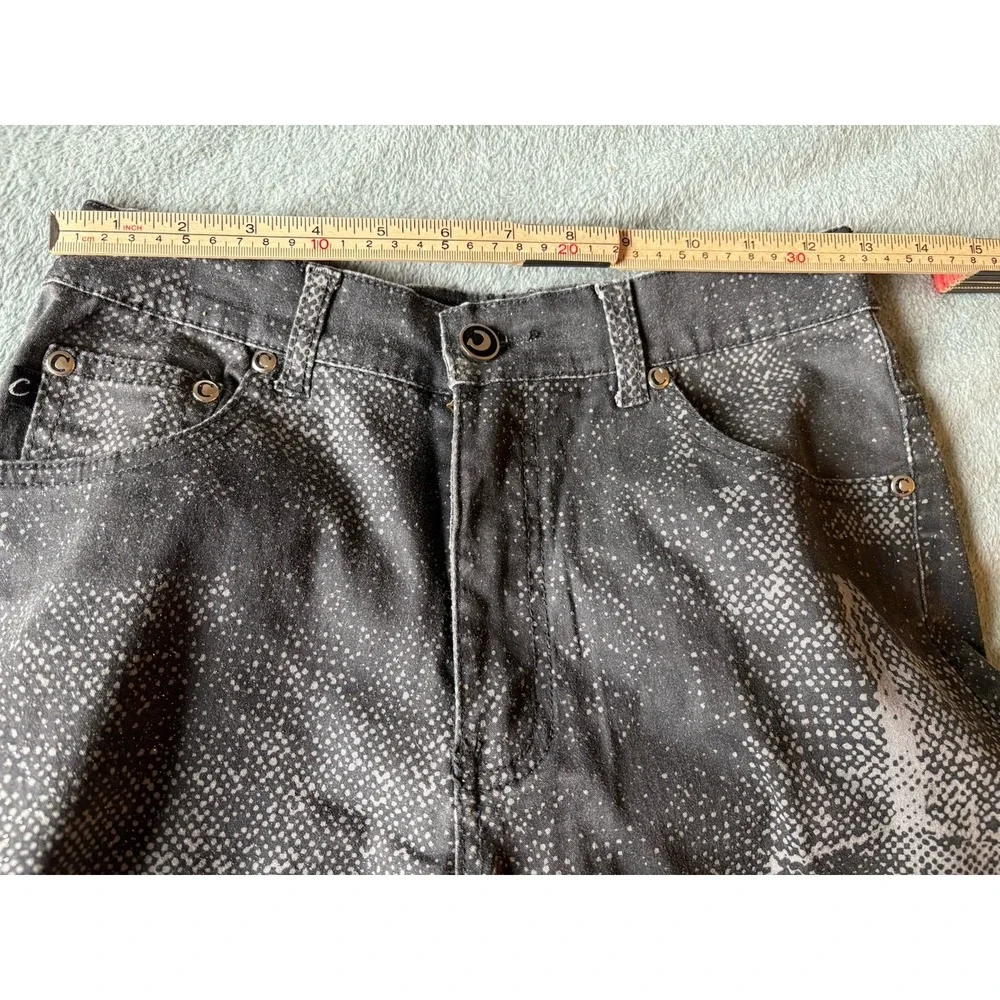 Y2K Vintage 90s‎ Rare CREST Jeans Gray City Artist Skyline Flare Women Sz 1/2